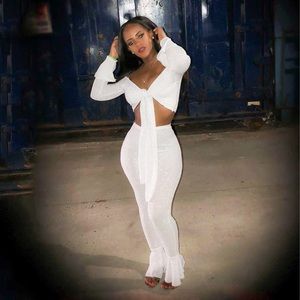 White glitter two piece